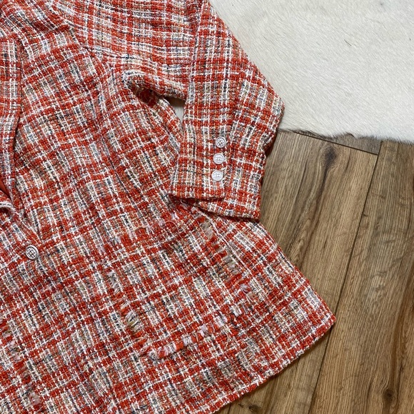 POL Evie Boucle Tweed Jacket Lined oversized Blazer Jacket - Picture 3 of 12